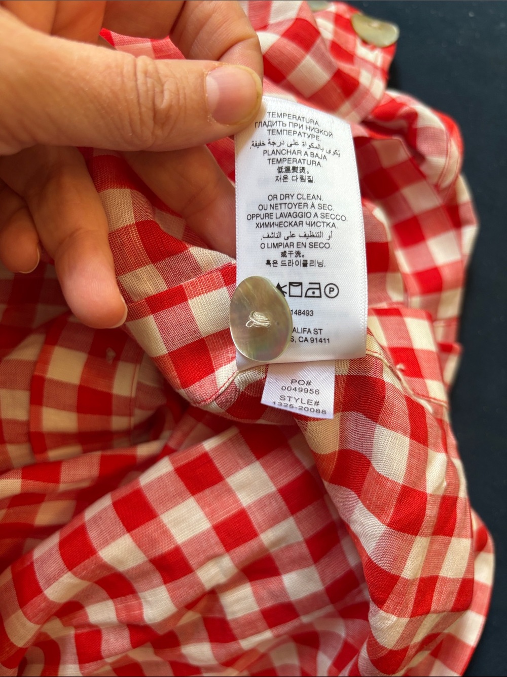 Doen Coralie Scarlet Marilyn Gingham Sleeveless Mini Shift Dress with Buttons - Picture 10 of 10